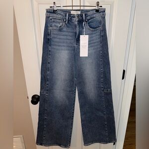 Risen Women's Wide Leg Blue Jeans